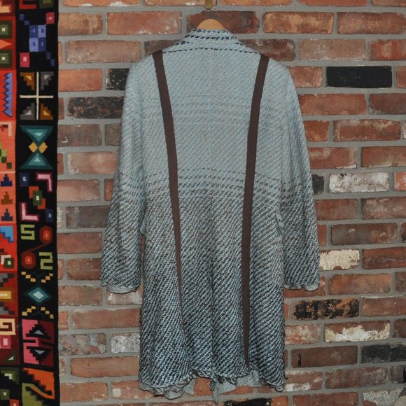 Strenesse Gabriele Strehle Wool Tweed Woven Wool Blend Midi Dress Pea Coat 40 - Picture 9 of 13